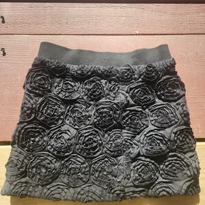 Forever 21 Black Rosette Mini Skirt